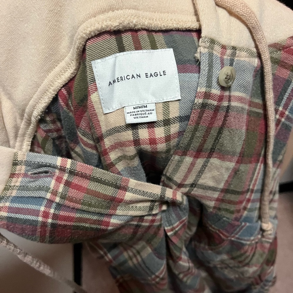 American Eagle Oversized Hooded Flannel Women size M